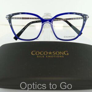 COCO SONG CV 233 (C:2) BRIGHT BLUE / BLACK POKA-DOTS  53-16-140 EYEGLASS FRAMES